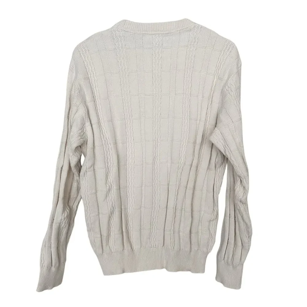 Oscar De La Renta Off White Knit Sweater Sz L